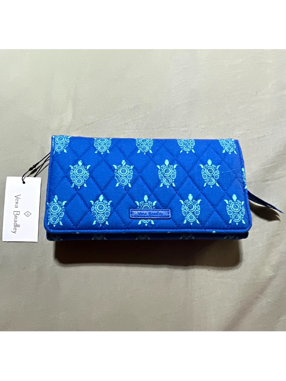 NWT Vera Bradley Marine Turtles Wallet Crossbody with Strap- Blue